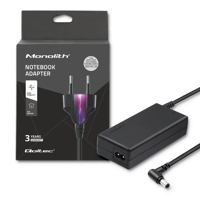 Qoltec Schwarz Laptop-Netzteil 90W 19V 4,9A 5,52,5 + Netzkabel