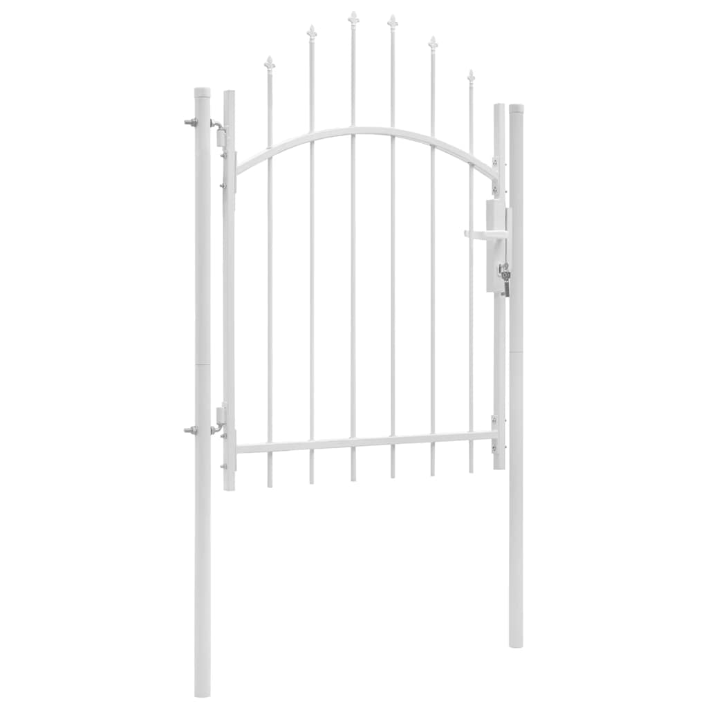 Vidaxl Weiß Gartentor Stahl 1 X 2 M