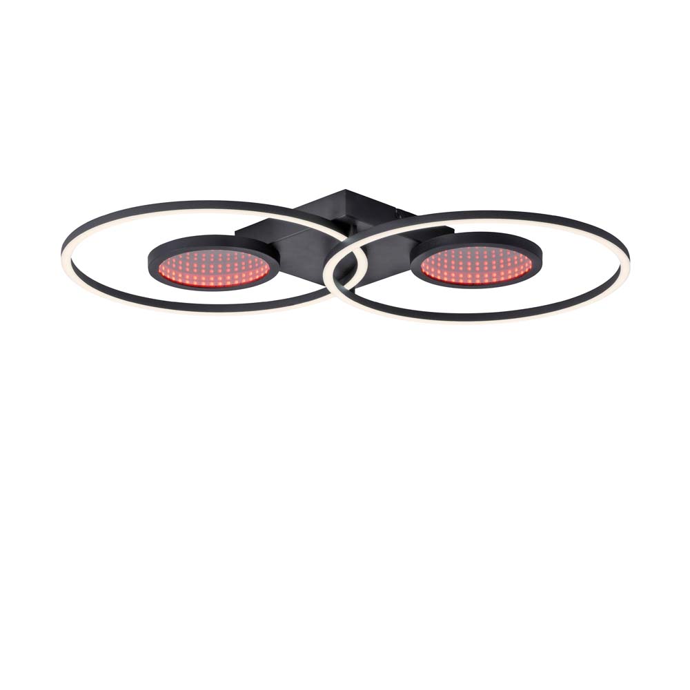 Deckenlampe Deckenleuchte Designlampe Dimmbar Fernbedienung Ringe Rgb Led H 7 Cm
