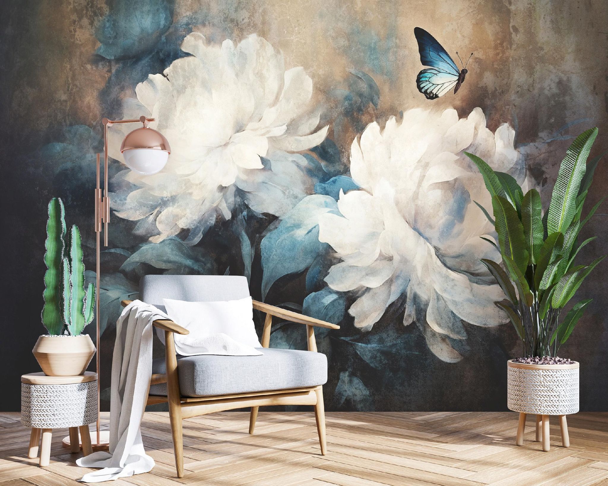Wallarena Vlies Fototapete Blumen 300x210 Cm, Tapeten, Für Wohn Und Schlafzimmer, Vliestapete Wandtapete Tapete 3d Effekt- Inkl. Kleister - Vintage Natur