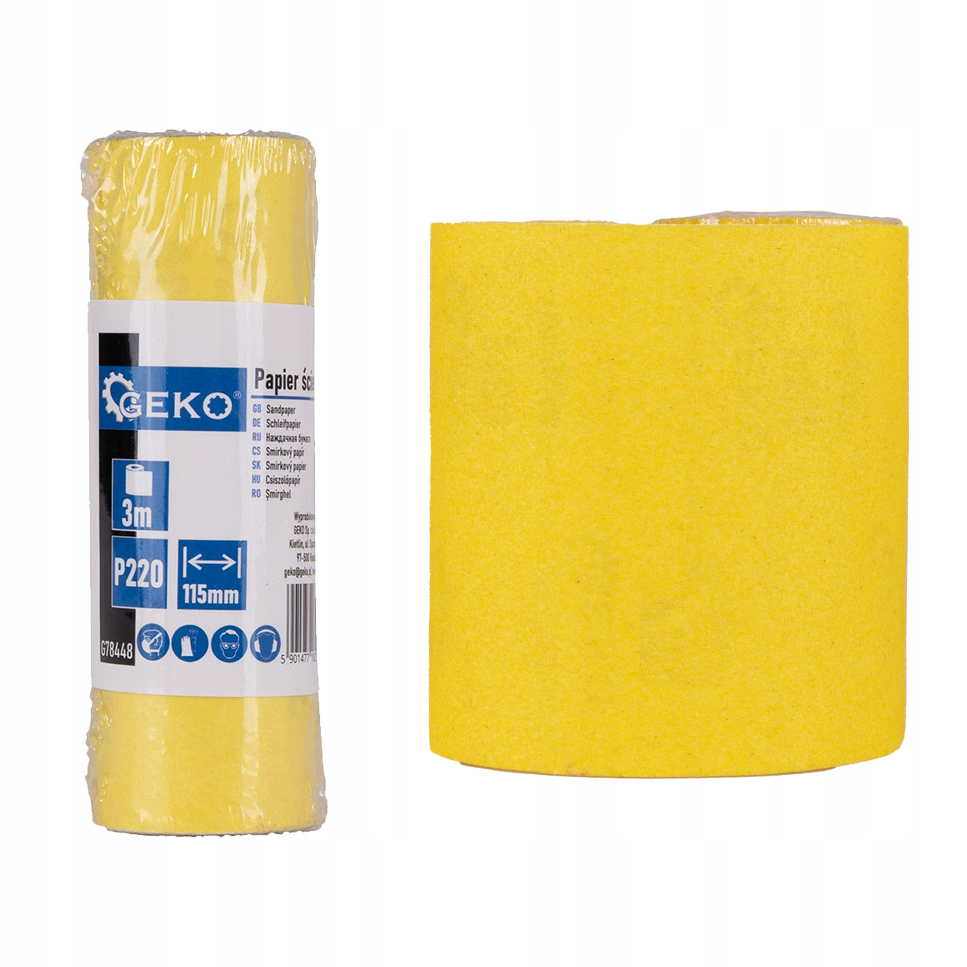 Import Schleifpapierrolle Geko P220 115 Mm Breite 3 M Länge