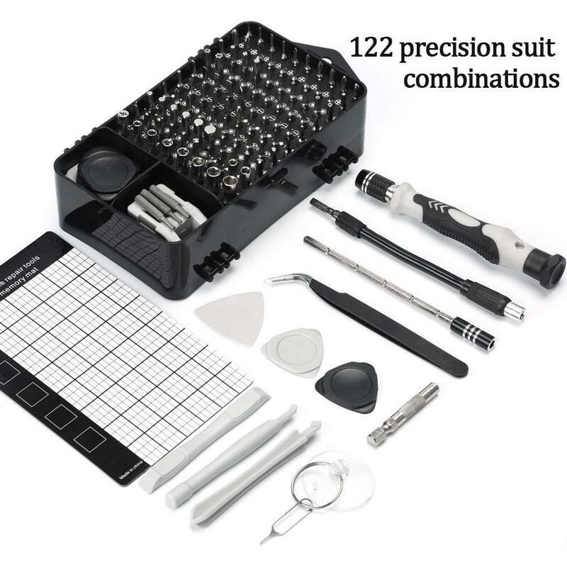 【adatto Per L'Uso Familiare】set Di Cacciaviti Di Precisione 122 In 1 Kit Di Strumenti Di Riparazione Fai Da Te Per Riparare Iphone, Pc, Macbook, Xbox, Occhiali E Altro, Piccolo Kit Di Cacciaviti