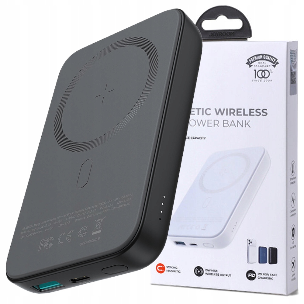 Power Bank Wireless Joyroom Jr-w020 Mini Magnetico Magsafe Da 10000 Mah, Colore Nero.
