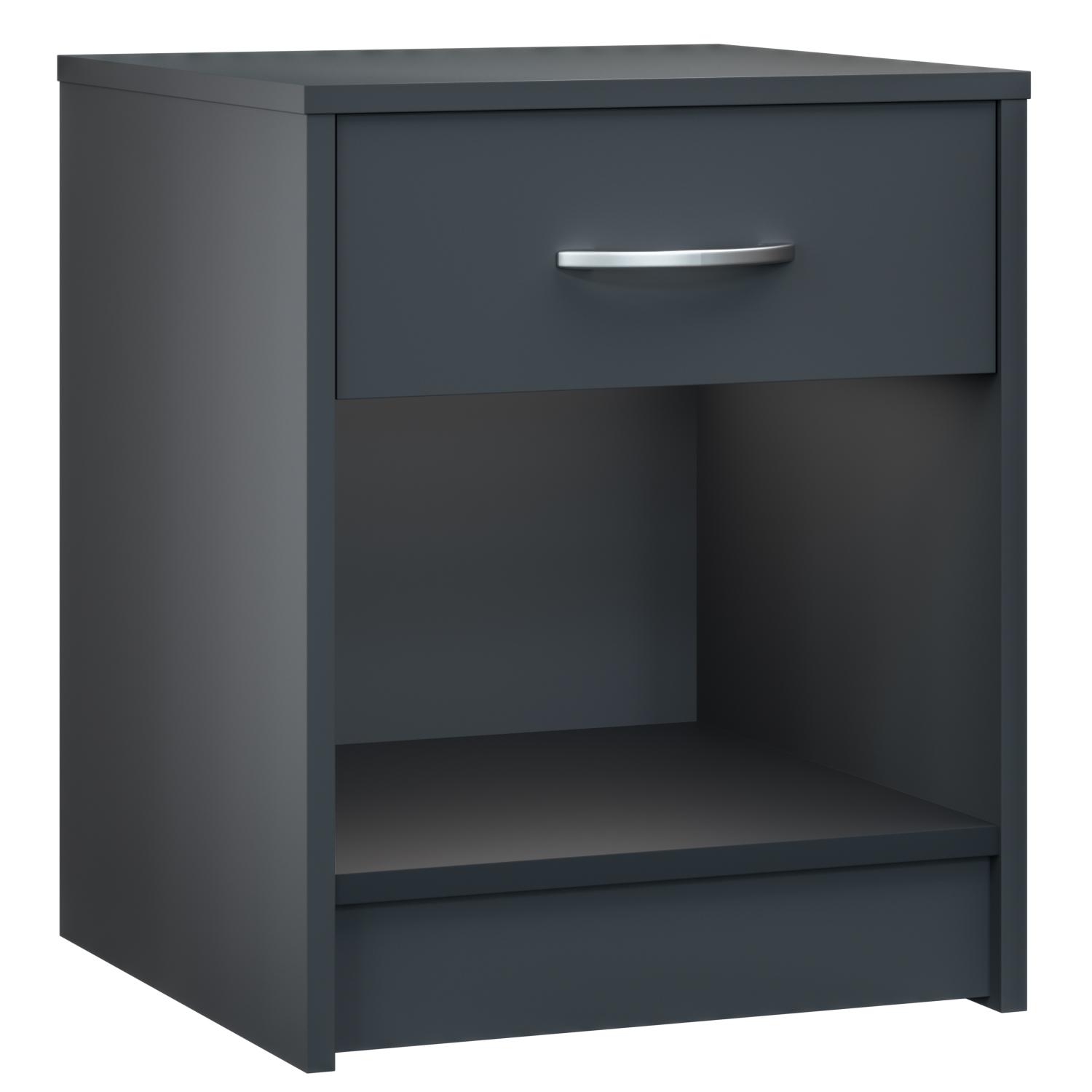 Nachttisch Mit Schublade 50cm Boxspringbett Komforthöhe Ablage Schlafzimmer Nachtschrank Nachtkästchen Nachtkommode Holz 50x40x35cm Anthrazit - Casaria