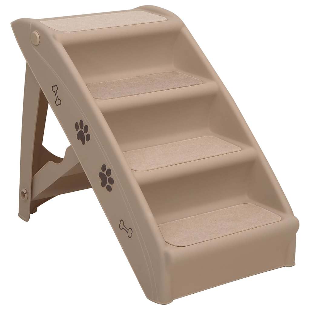 Vidaxl Braun Hundetreppe Klappbar 62X40x49,5 Cm