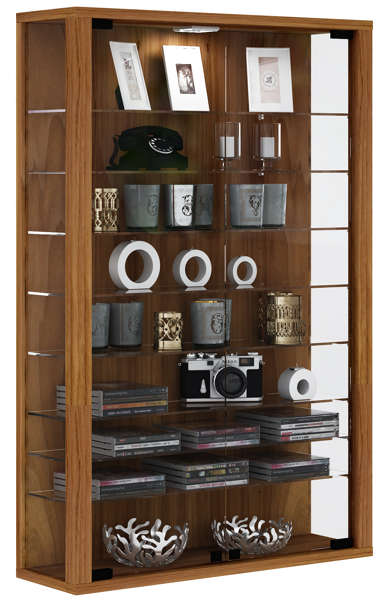 Norma   Wandvitrine "Vitrosa Mini" ohne Beleuchtung Kern-Nussbaum,  Vitrinen von Vcm - Image 7