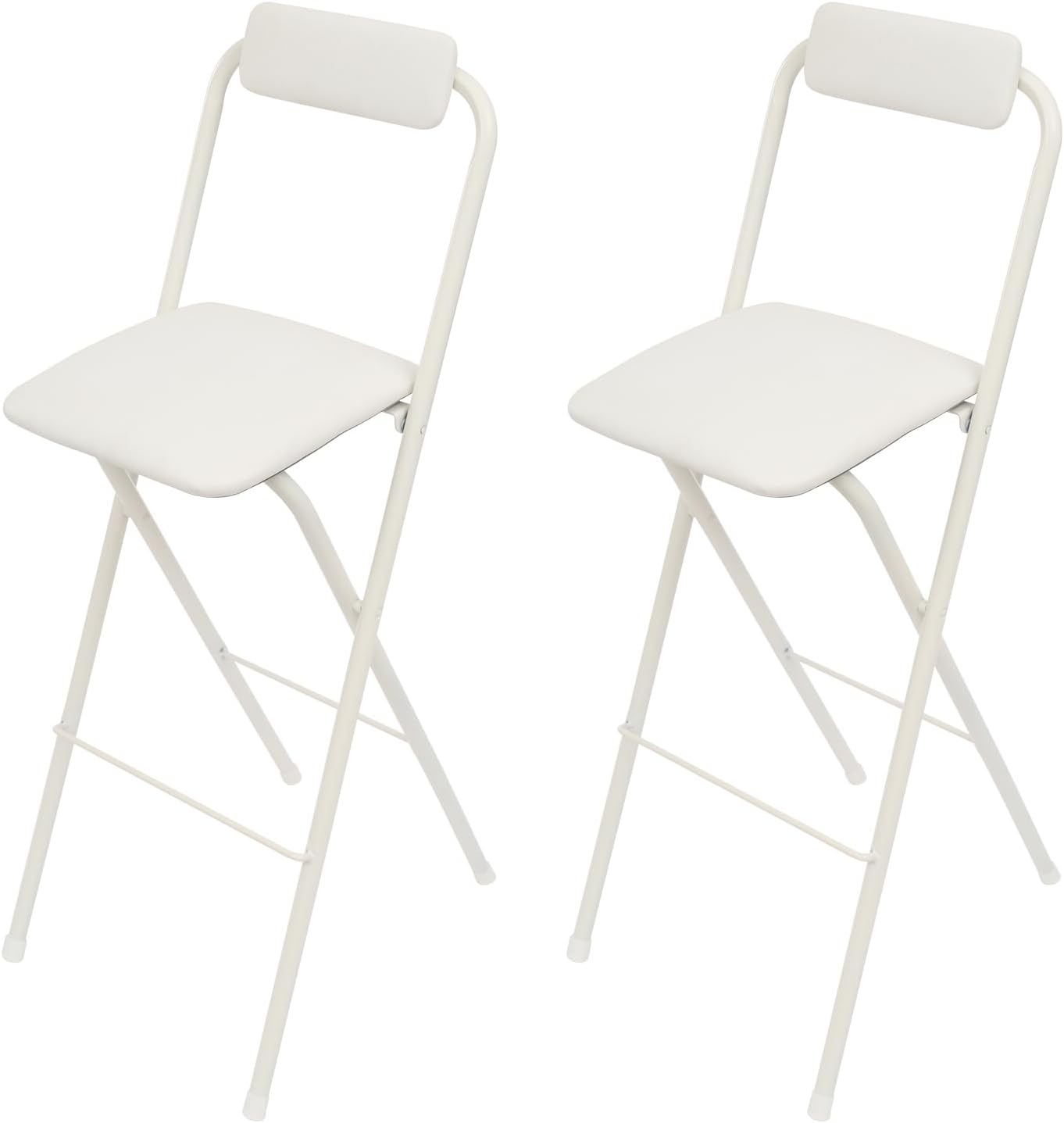 Set Di 2 Sgabelli Da Bar Pieghevoli E Portatili – Sgabello Alto Pieghevole Con Schienale – Sgabello Pieghevole Imbottito – Per Bar, Caffè, Campeggio – Portata: 125 Kg