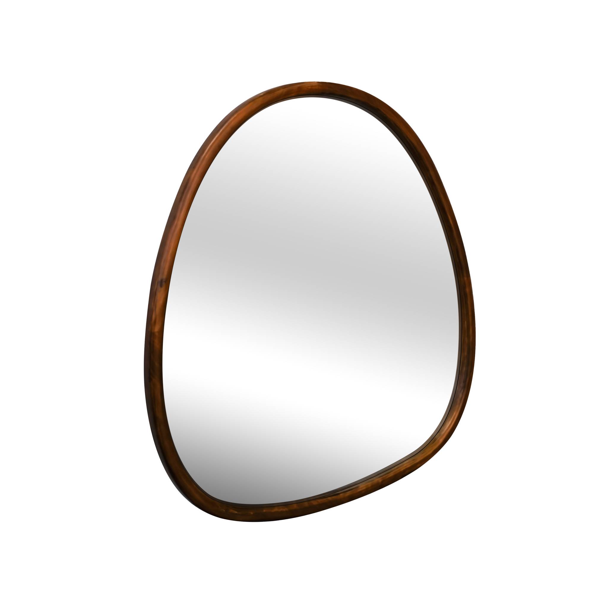Sweeek - Miroir Organique En Bois De Sapin 55cm Couleur Noyer Charlie L