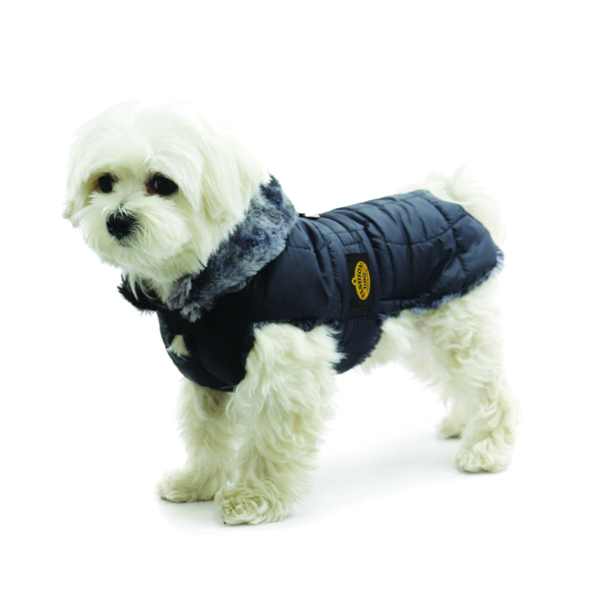Fashion Dog Schwarz Steppmantel Für Hunde - 55 Cm