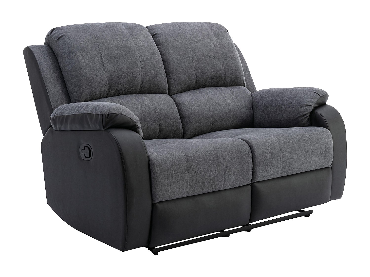 Vente-unique - Canapé 2 Places Relax En Microfibre Et Simili Gris Et