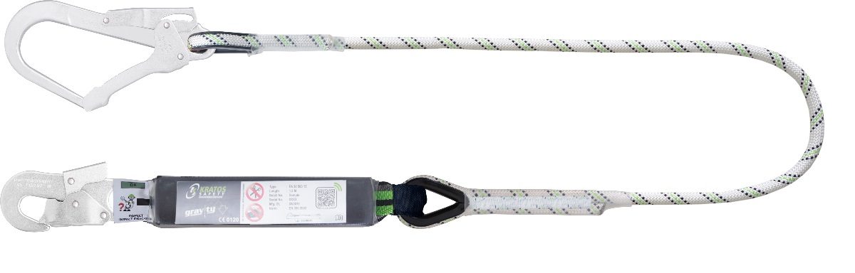 Kratos Safety Bandfalldämpfer Single Mit Gerüsthaken 4441 1, 75m Lang, Din En 355 Krastos®