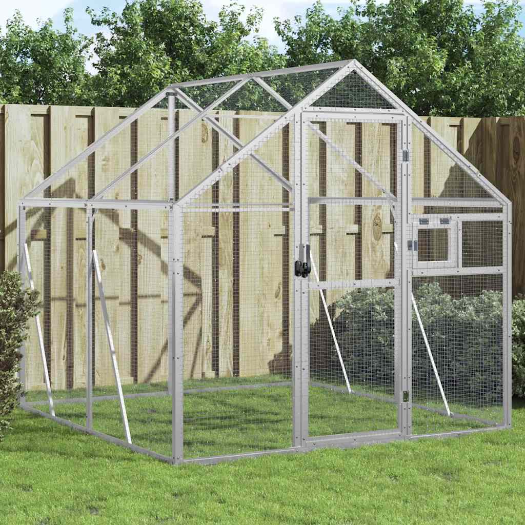 Vidaxl Versilbert - Voliere Silbern 1,79X2x1,85 M Aluminium