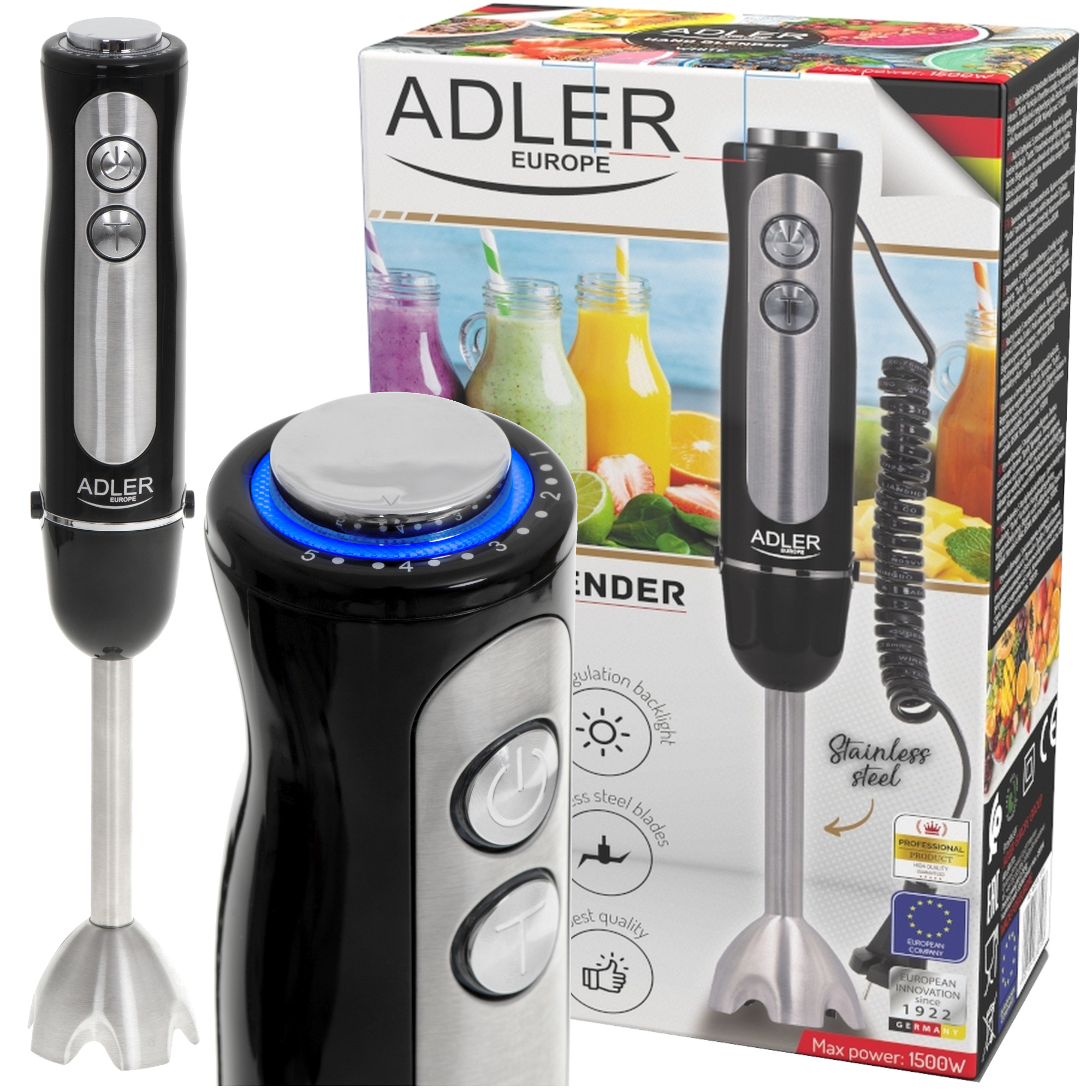 Joom Adler Europe Ad 4625B Hand Blender 1500W Black - Bild 4