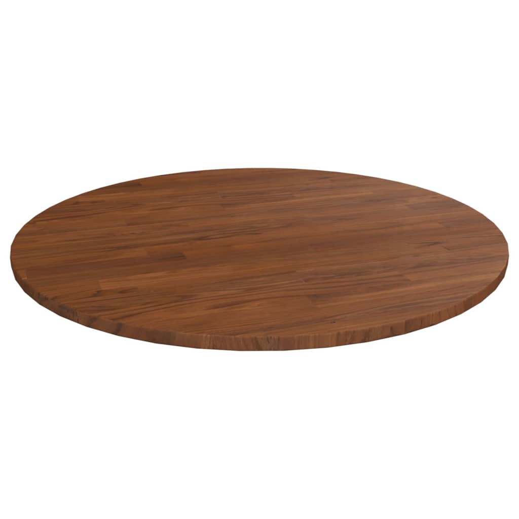Dessus De Table Rond Marron Foncé Ø90x1,5cm Chêne Massif Traité Vidaxl