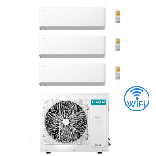 Climatizzatore Condizionatore Hisense Uni Hb Wifi R32 Trial Split Inverter 7000 + 7000 + 9000 Btu Con U.e. 3amw62u4rjc Classe A++/a+