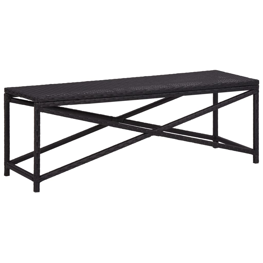 Vidaxl Gartenbank 120 Cm Poly Rattan Schwarz 8719883727608