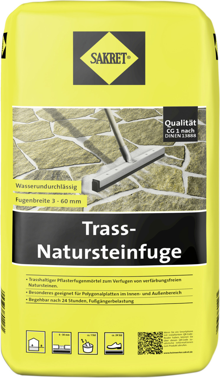 SAKRET Trass-Natursteinfuge 6 - 30 mm grau 5 kg - Image 2
