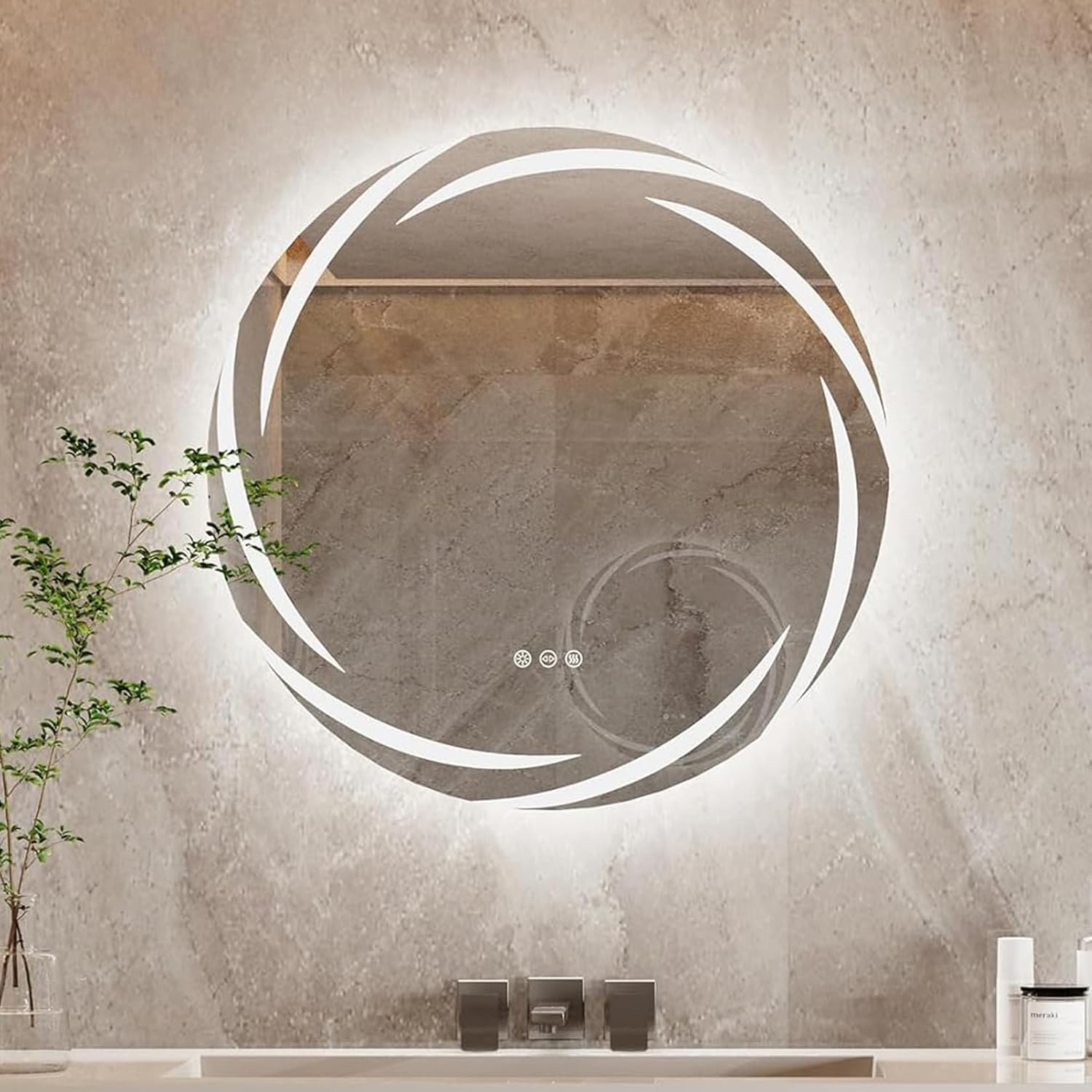 Luvodi - Miroir Mural Avec Éclairage Led Miroir Salle De Bain Intégré
