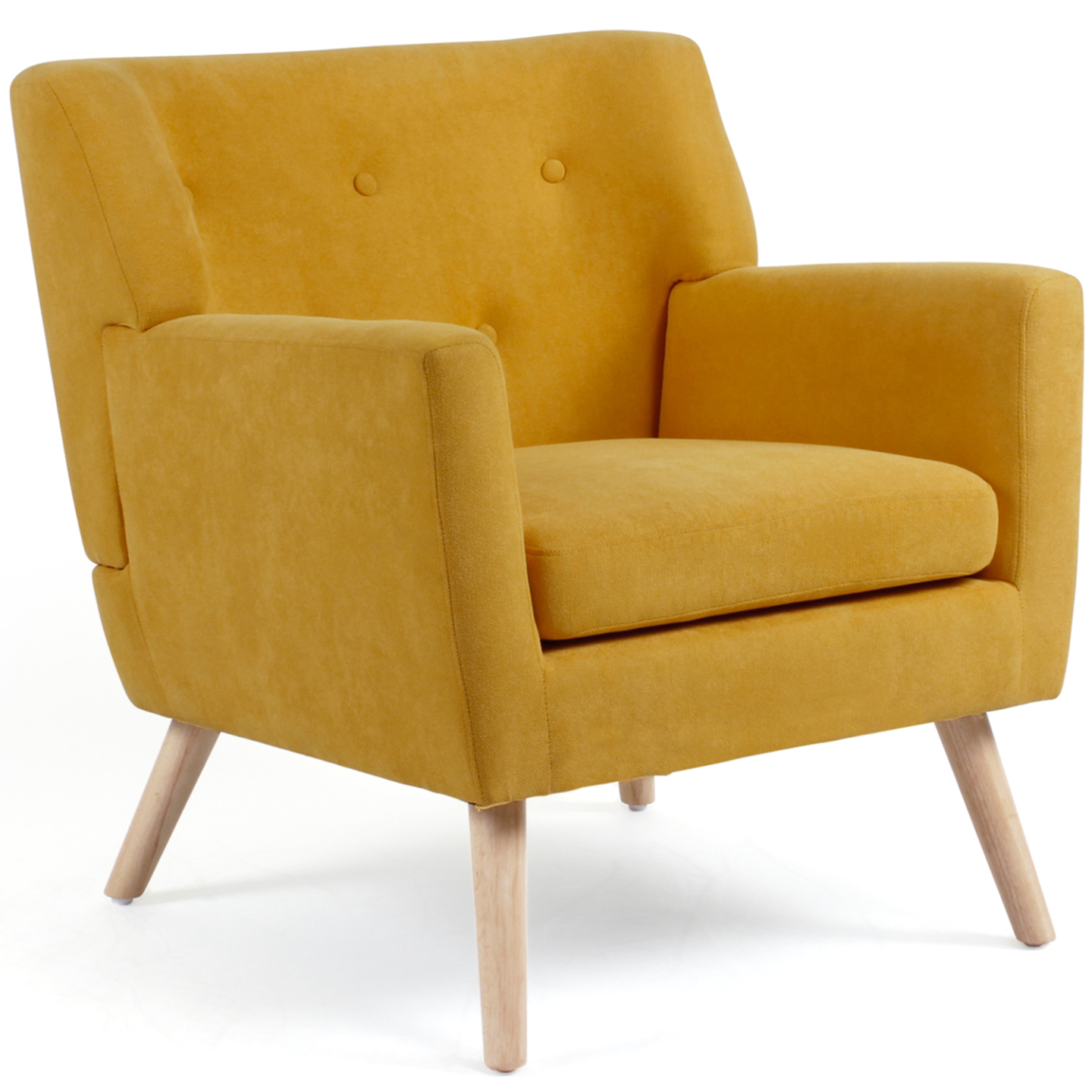 Idmarket - Fauteuil Scandinave Liv En Tissu Jaune Moutarde