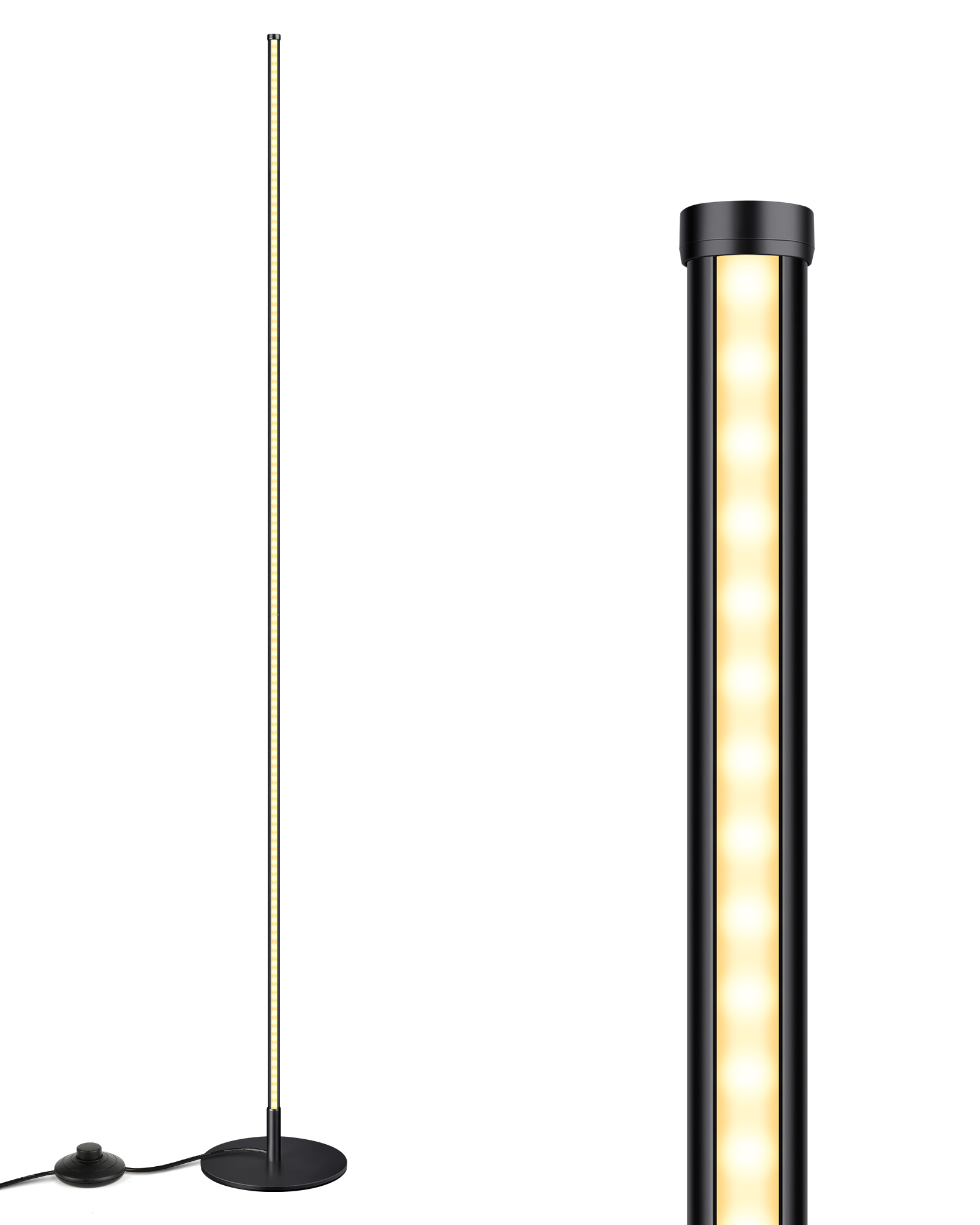 Lampadaire Sur Pied Salon Led Dimmable 3000k Blanc Chaud – H146cm