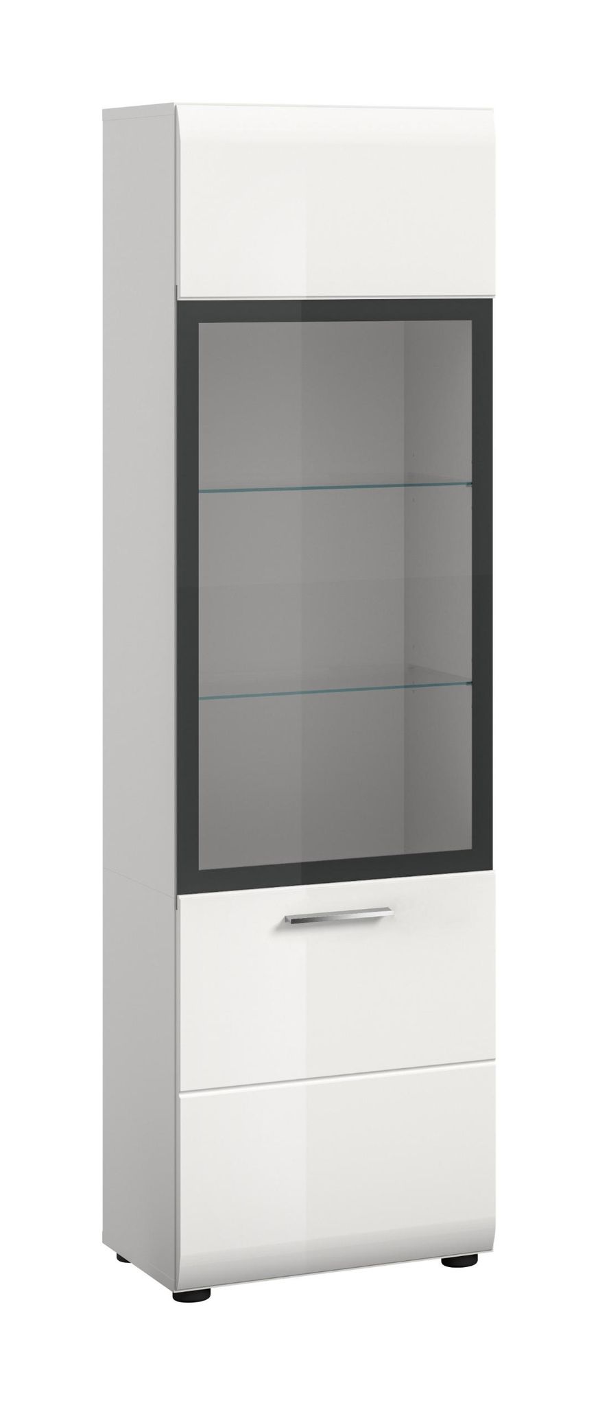 Möbel Boss Schwarz Vitrine Ice 160 X 45 X 34 Cm Weiß/Weiß Hochglanz - Image 4
