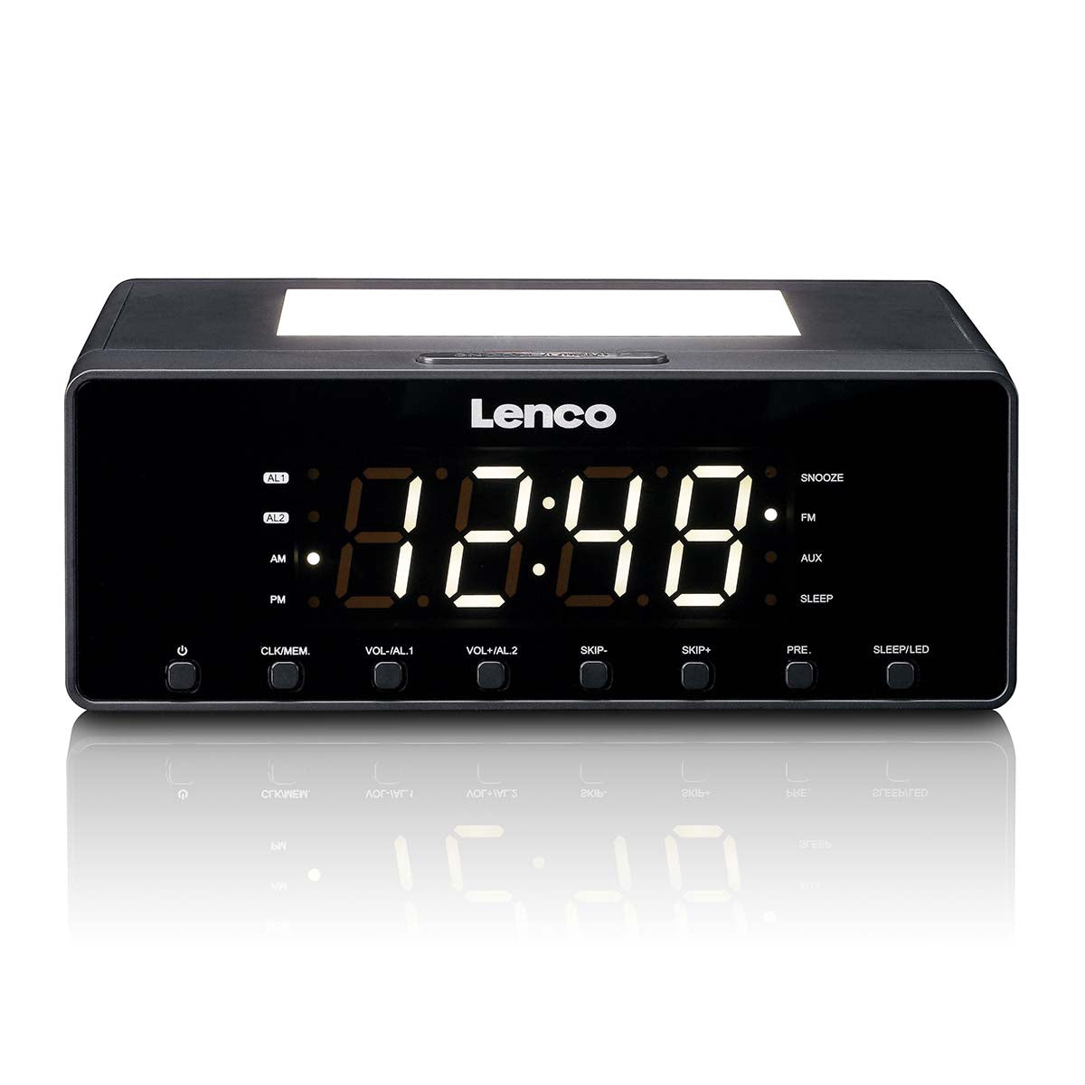 Lenco Cr-540BK - Radiowecker Mit Dimmbarem Nachtlicht Und Usb-Ladefunktion - Schwarz