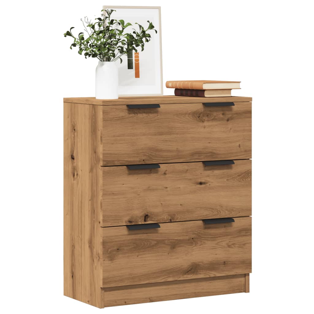 Buffet Chêne Artisanal 60x30x70 Cm Bois D'Ingénierie - Vidaxl