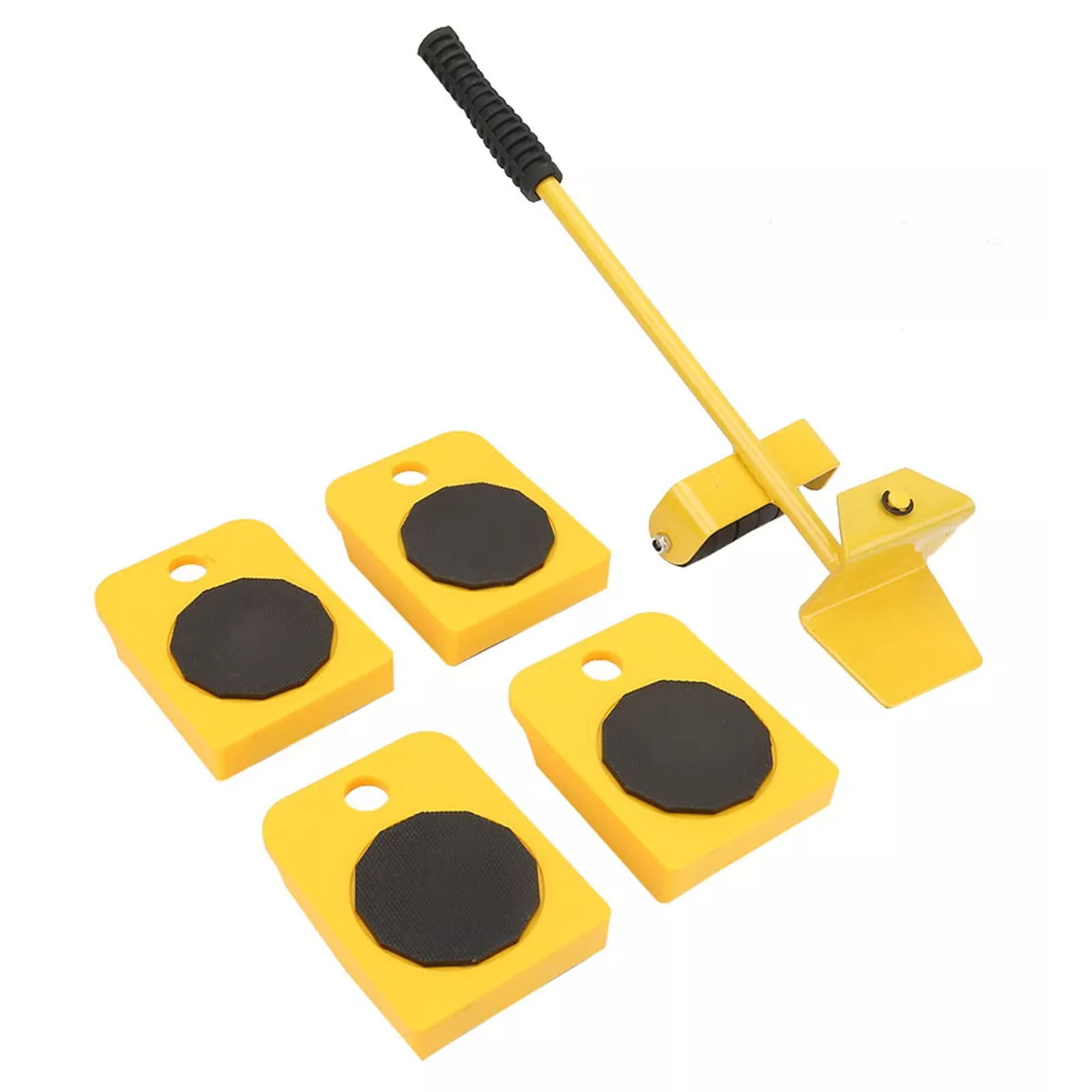 Kit de déplacement de meubles 200 kg, 4 roulettes coulissantes et levier, ABS et acier allié