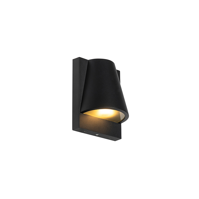 Qazqa Outdoor Wall Light Black Ip44 With Dusk Sensor - Femke