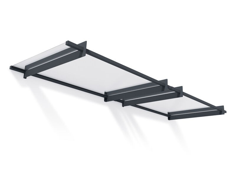 Palram Transparent/Grau Überdachung + Carport, Vordach Nancy 94X301cm - Image 3