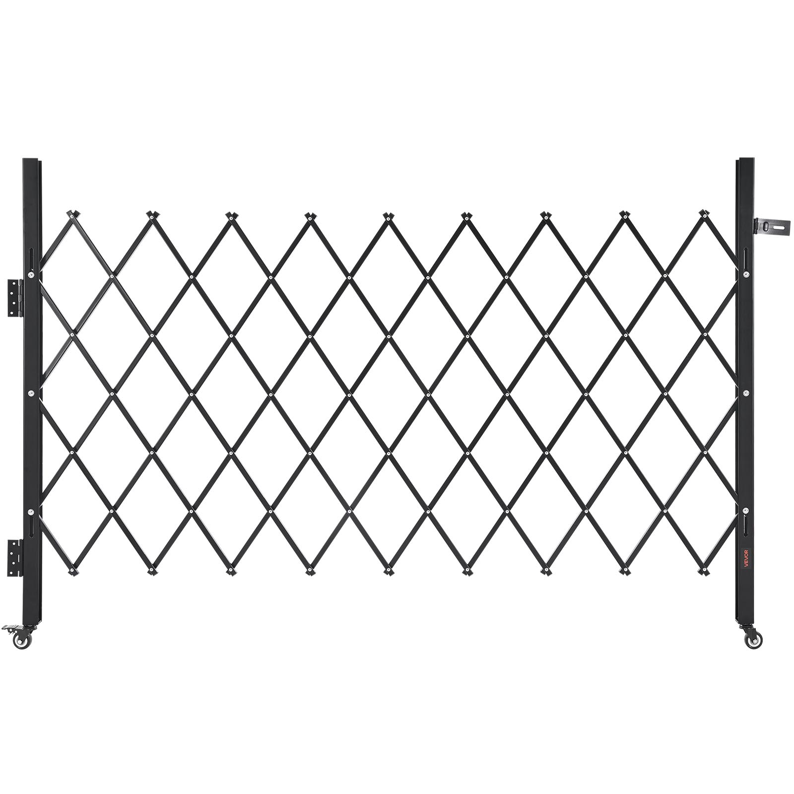 Vevor Single Folding Security Gate, Lockable Scissor Gate With 360° Swivel Casters, Outdoor Barricade Steel Retractable Gates, For Entry Security,
