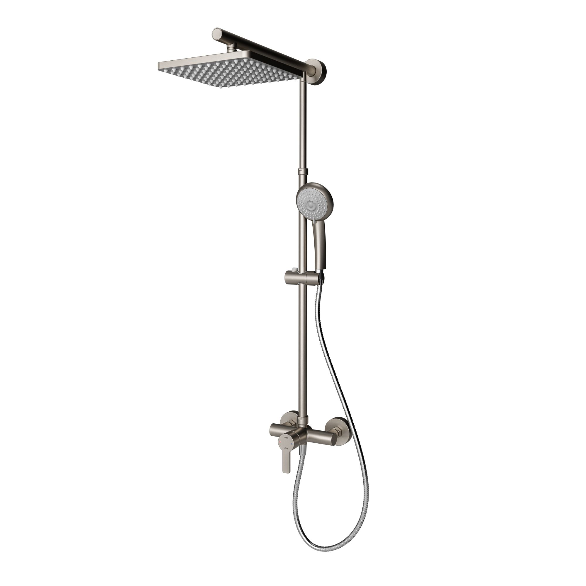 Schulte Duschsystem, Duschmaster Rain Mit Einhebelmischer, Farbe: Edelstahl, Kopfbrause Eckig
