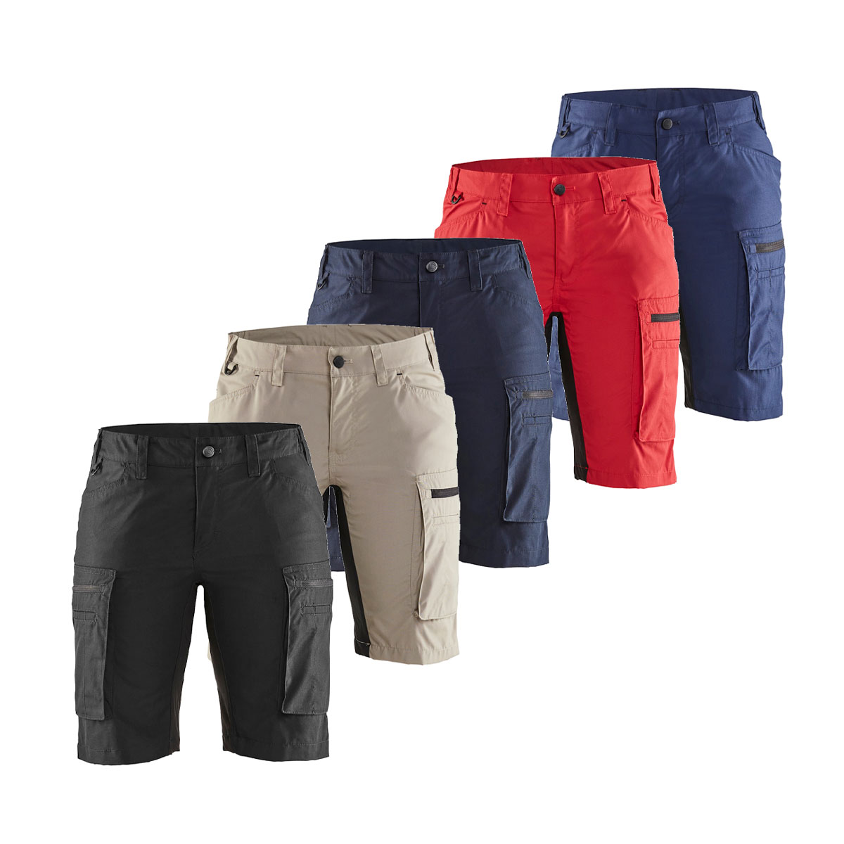 Blåkläder Damen Grau/Grün/Schwarz Service Shorts Stretch 7149, //Marineblau - Bild 4