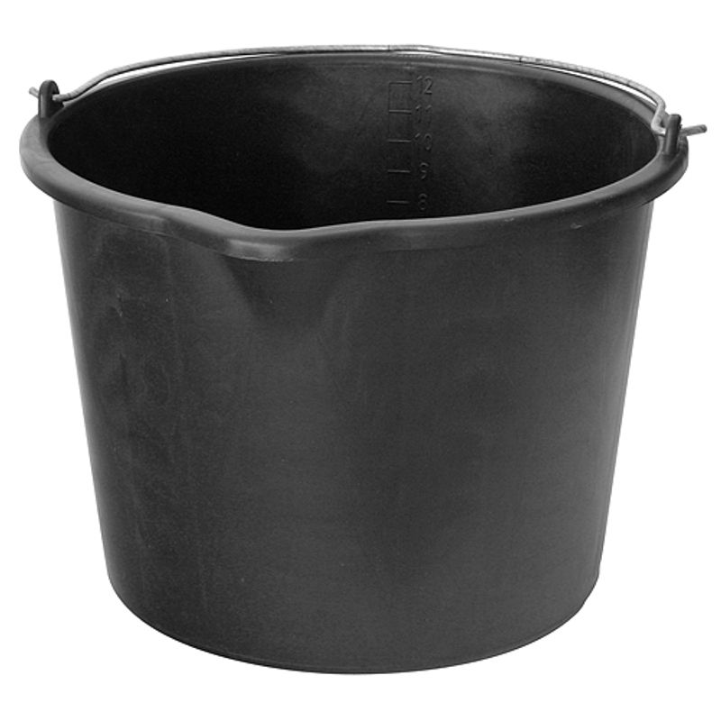 Strend Pro Eimer Recycled® 12 Liter, Bau, Kunststoff, Mit Ausguss, Schwarz
