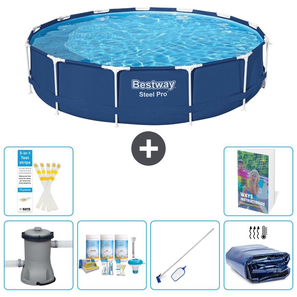 Bestway Piscina Bestway Steel Pro Rotonda - 396x84 Cm - 7-pezzi  S267 Bestway
