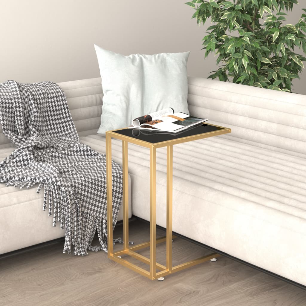 Vidaxl Schwarz Computer-Beistelltisch 50X35x65 Cm Hartglas