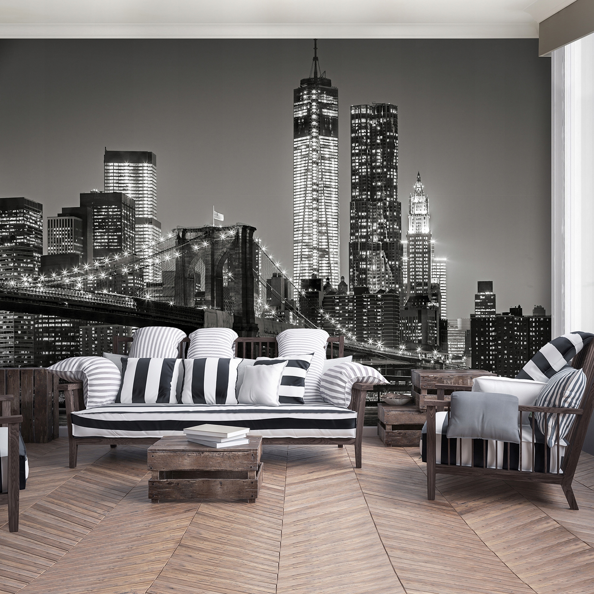 Wallarena Vlies Fototapete New York Ny 400x280 Cm, Tapeten, Für Wohn Und Schlafzimmer, Vliestapete Wandtapete Tapete 3d Effekt- Inkl. Kleister - Stadt Nacht