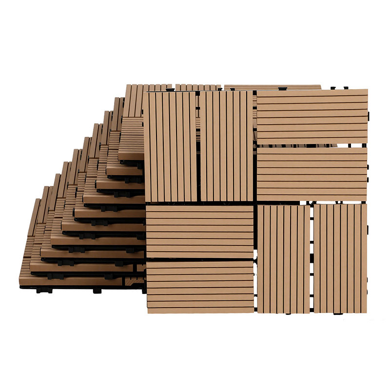 Randaco 55 Pezzi Piastrelle Per Balconi E Terrazze, Resistenti Alle Intemperie E Di Facile Manutenzione Teak
