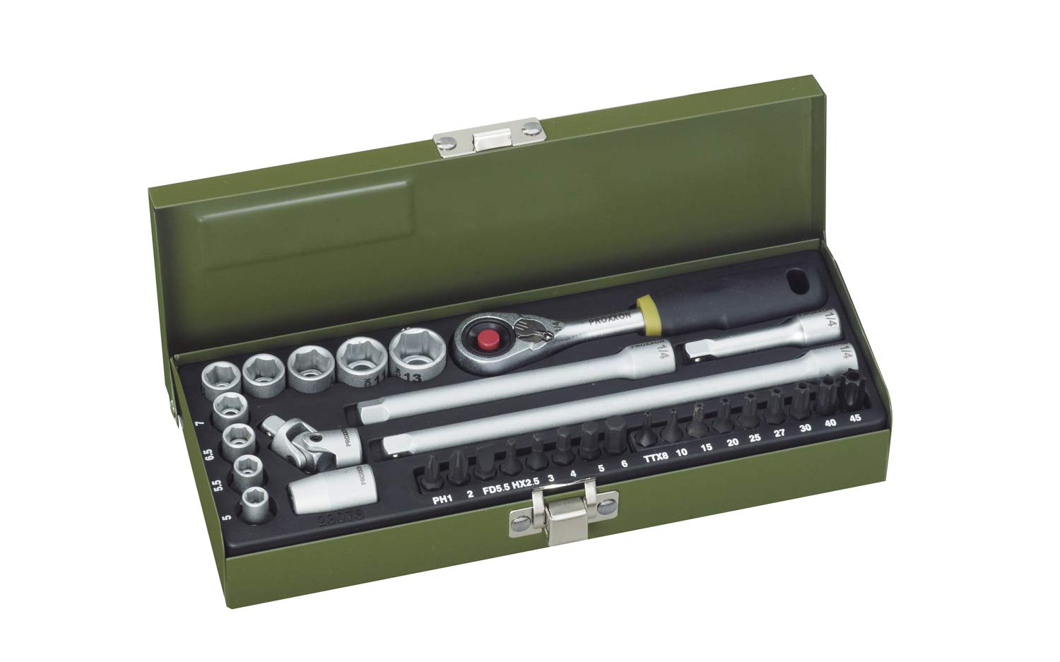 Proxxon 23078 Industrial Bits Metric 1/4" 32-Piece Set Durable Design