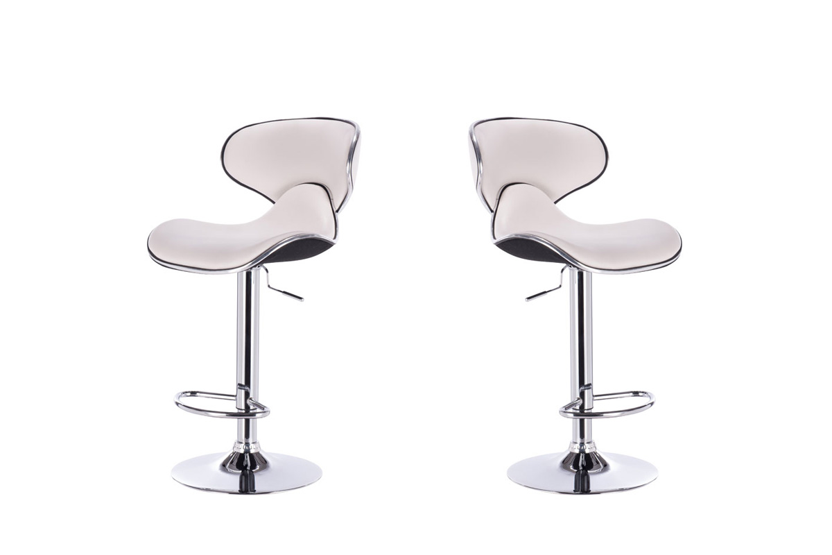 Lot De 2 Tabourets De Bar Delib Blanc