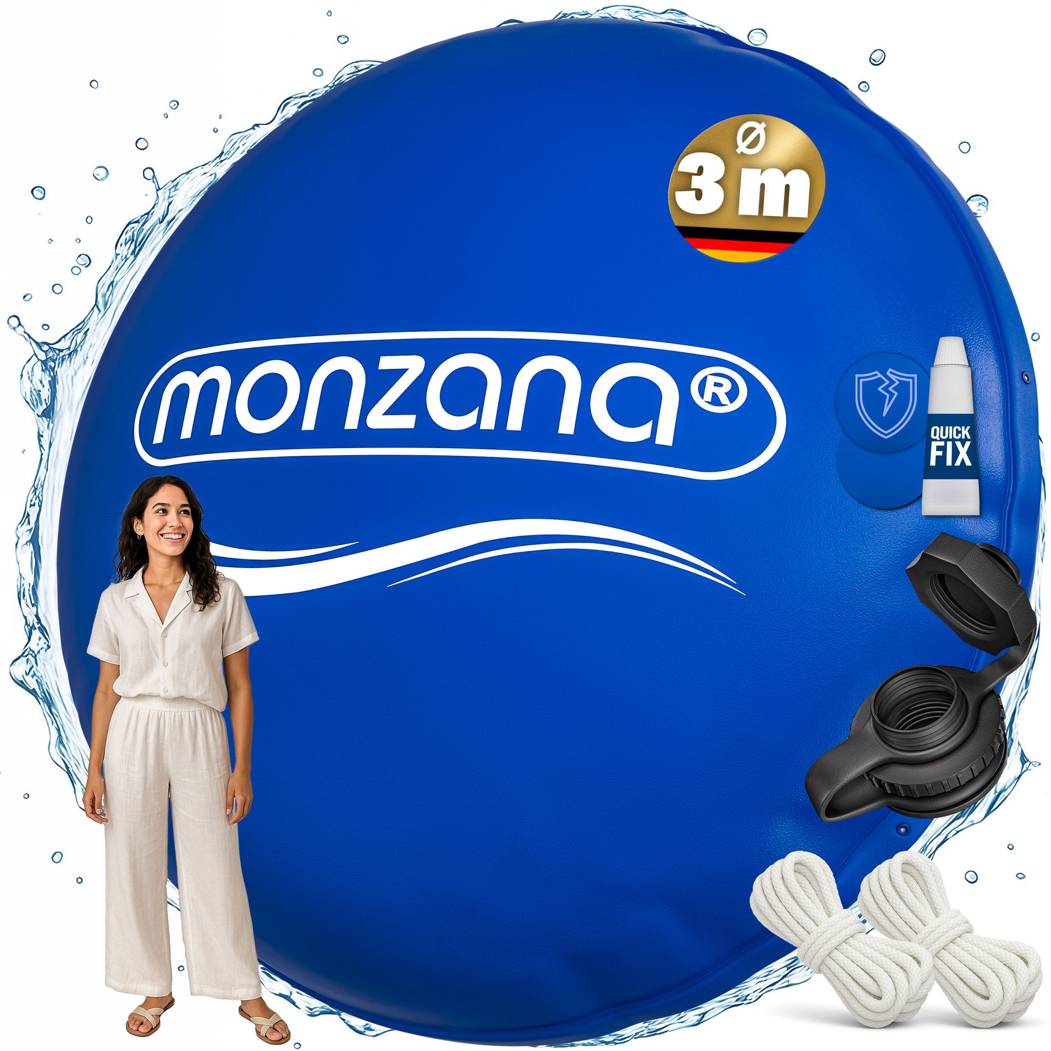 Monzana – Coussin De Piscine Hivernage 3m Xxl Rond – Résistant Au