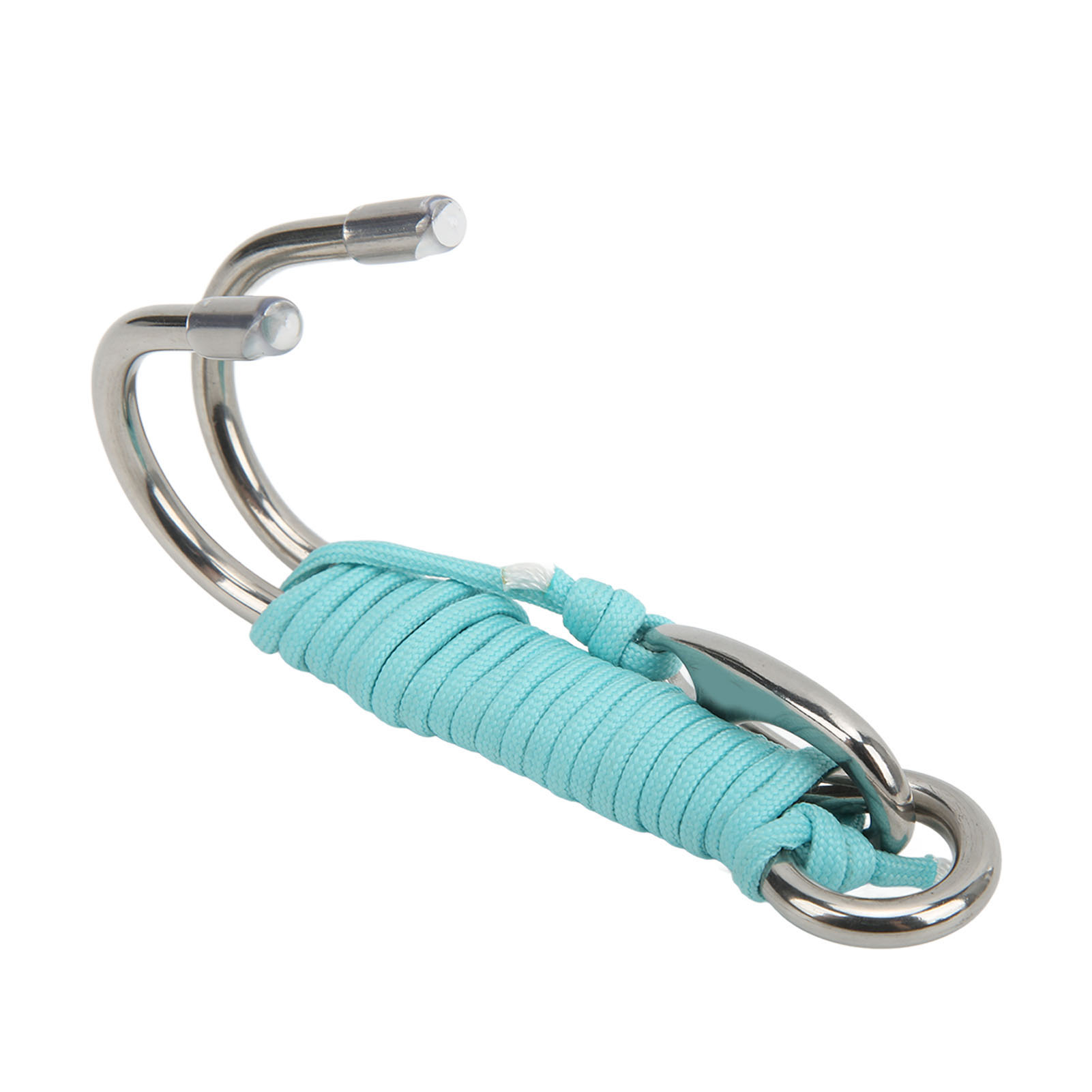 Crochet de dérive double pour plongée sous-marine en acier inoxydable 316, corde luminescente, 124 g