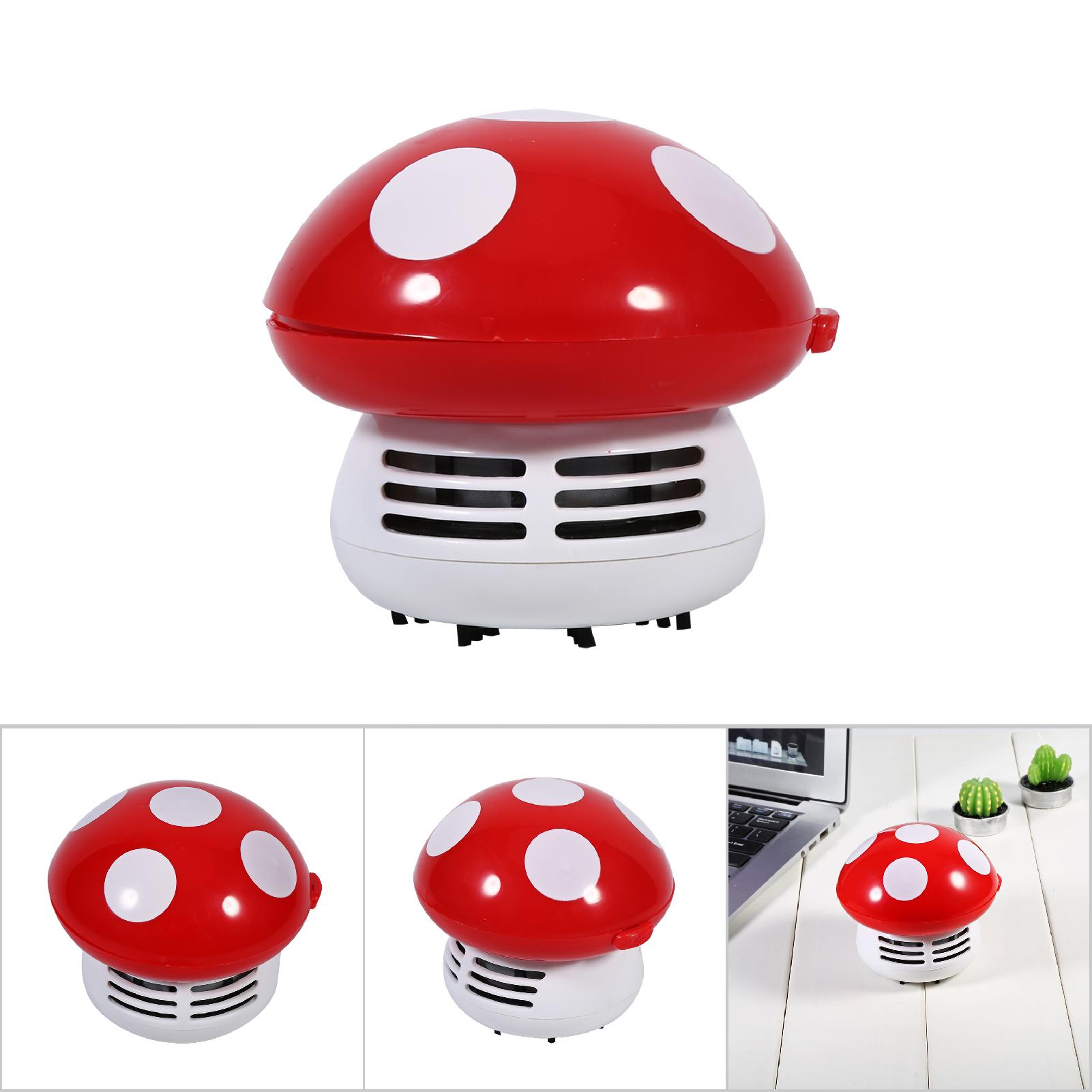 Mini Aspirapolvere A Forma Di Fungo Rosso [micro Aspirapolvere Per Scrivania E Tastiera] - Modello A Forma Di Fungo, Colore Rosso, Materiale Pa, Dimensioni 9 Cm X 9 Cm, Batterie Aa Non Incluse