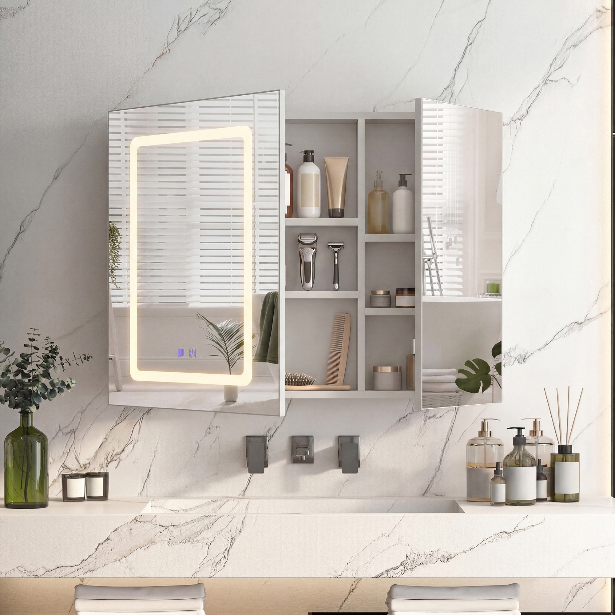 Armoire Miroir De Salle De Bain 2 Portes