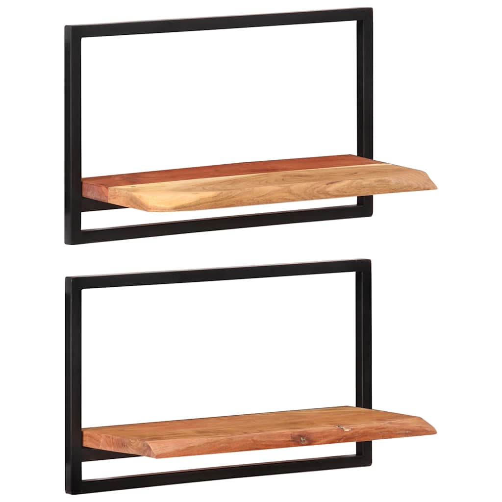 Vidaxl Wandregale 2 Stk. 60X25x35 Cm Massivholz Akazie Und Stahl 8720286672167 - Image 3