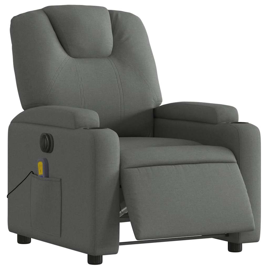 Joom Super Merchant Vidaxl Aufklappbarer Massagesessel, Elektrisch, Dunkelgrau, Stoff - Bild 4