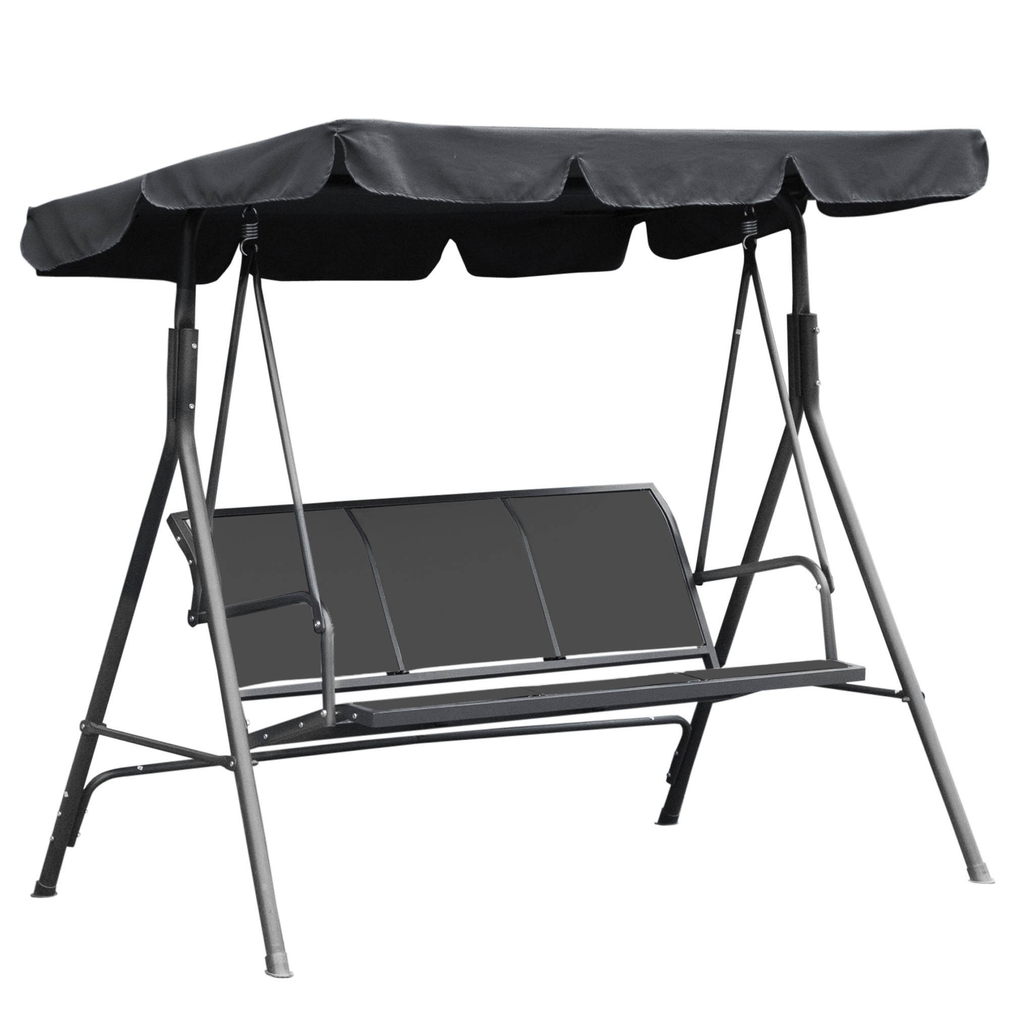 Outsunny – Balancelle De Jardin 3 Places En Métal – Dossier Ergonomique