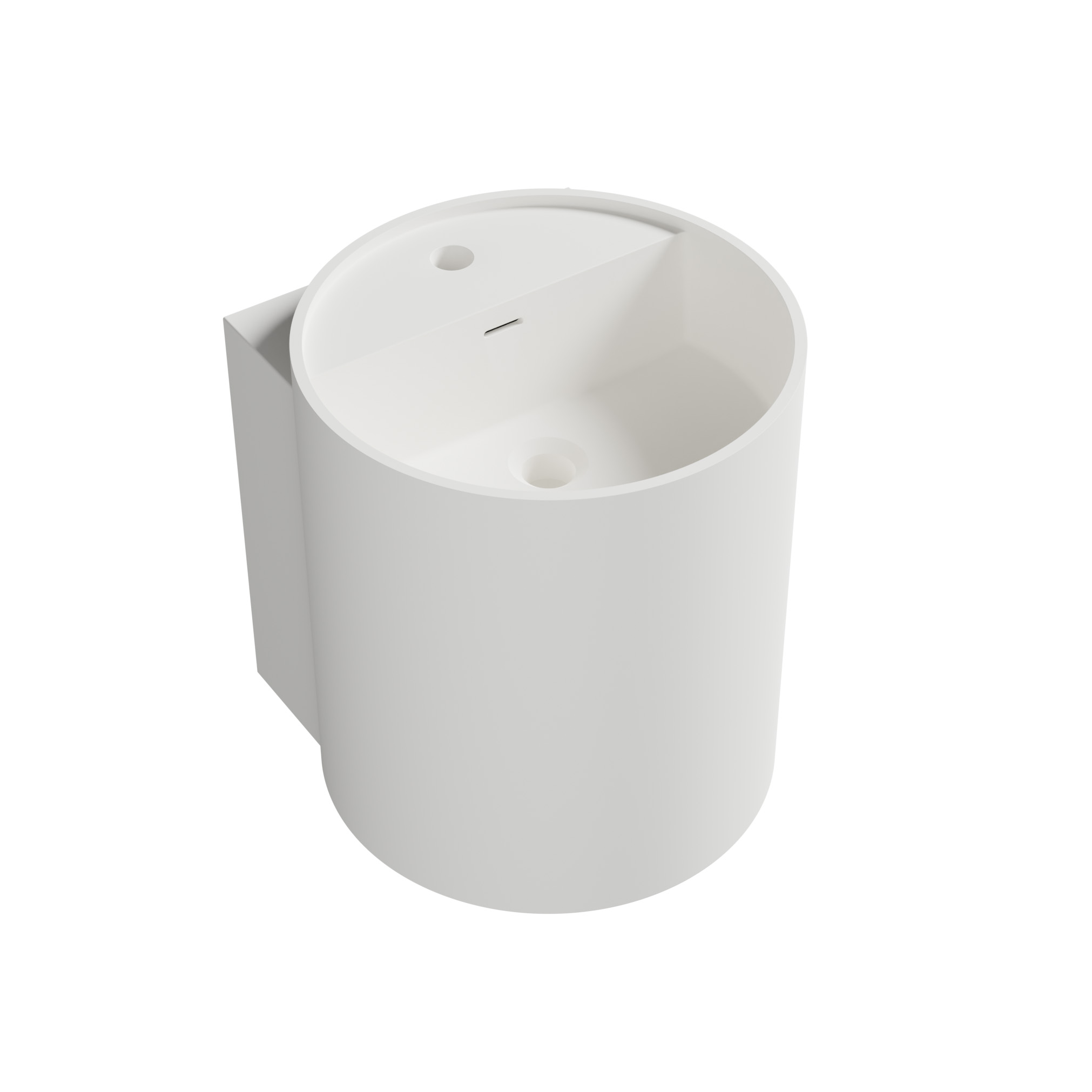 Bernstein - Lavabo Sospeso Nt2440 In Pietra Solida - 40 X 42 X 45 Cm -bianco Opaco Con Piletta Pop-up