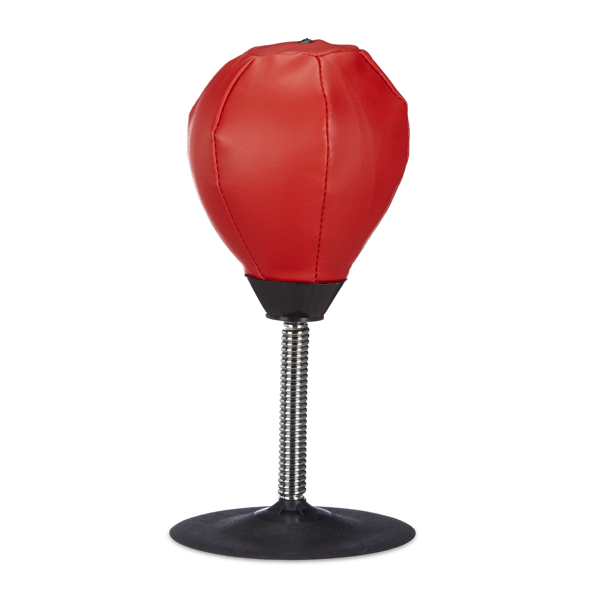 Relaxdays - Tabletop Punching Ball, Office Boxing Bag Stand, Mini Punching Bag, Red, Anti Frustration, Red-black 35 X 18 X 18 Cm, Red-black - Plastic