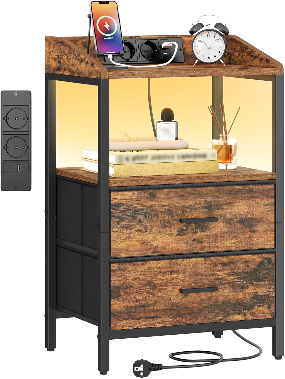 Table De Chevet Avec Éclairage Led